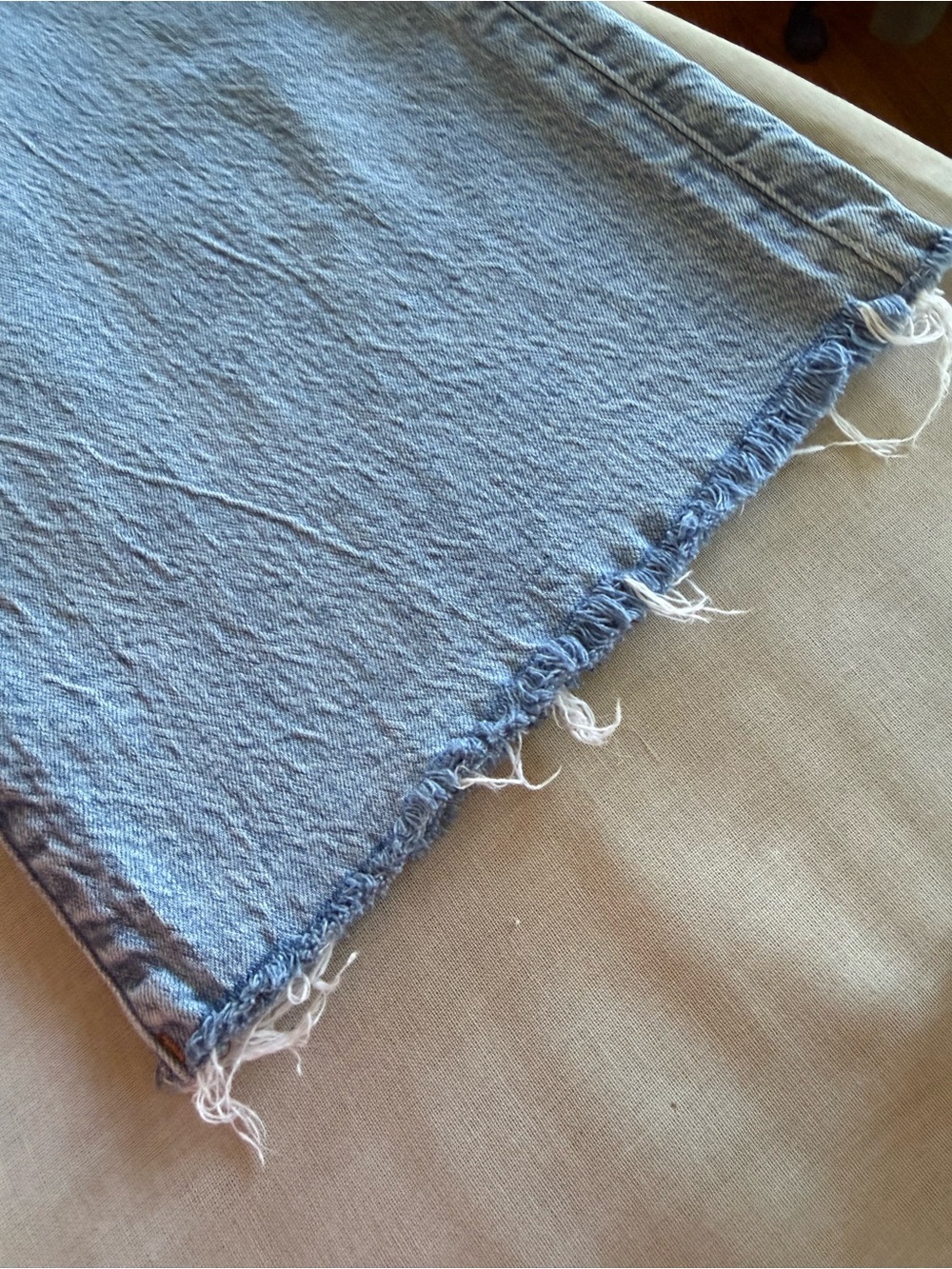 J. Crew Light Blue Wide-Leg Jeans with Frayed Hem - Picture 3 of 3